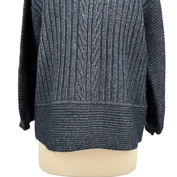 Toccin Turtleneck Sweater Navy Size S Pullover Long Sleeve Ribbed - Picture 3 of 8